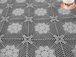hand-crocheted tablecloths
